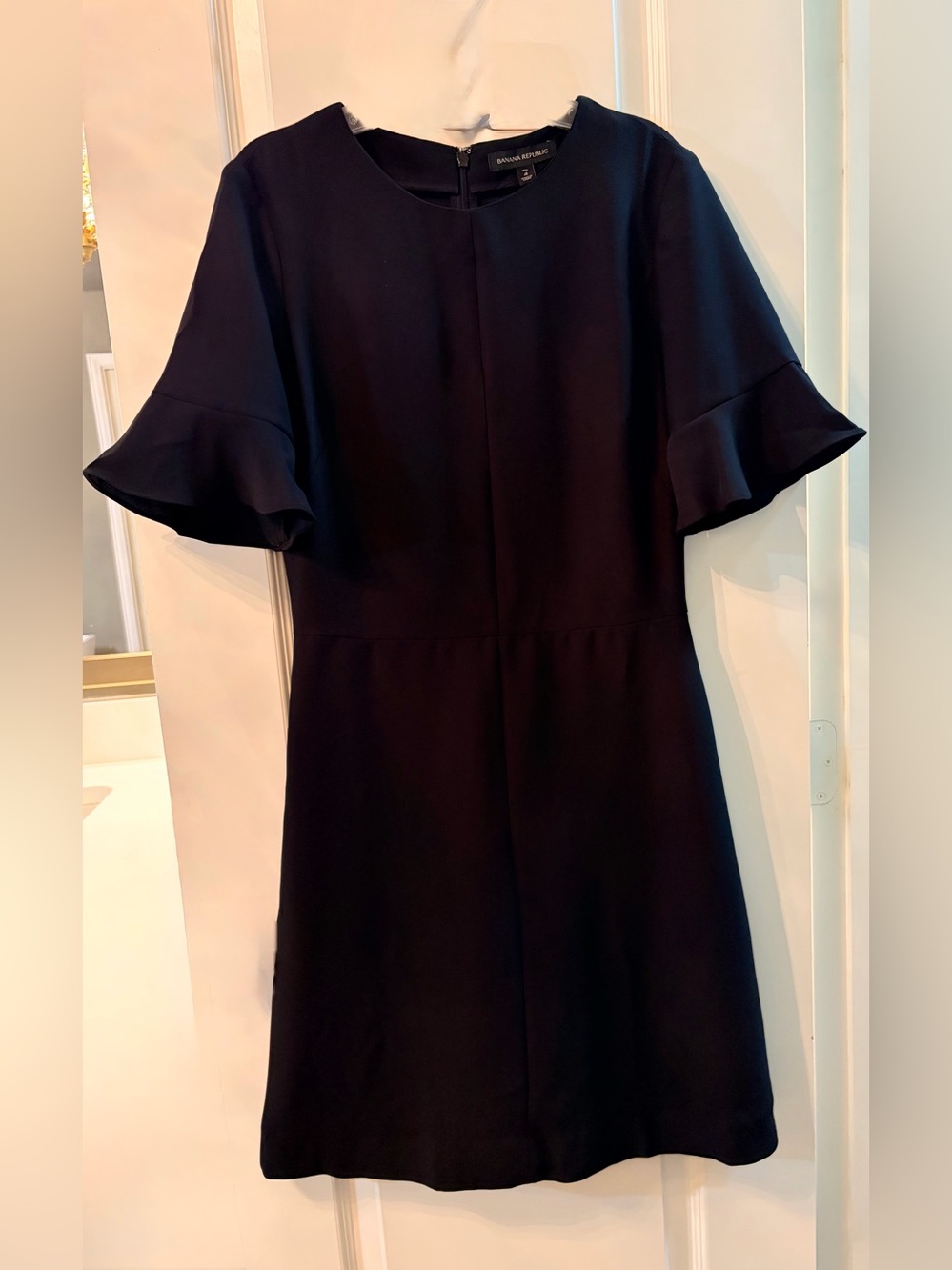 Banana Republic Black Ruffle-Sleeve Mini Dress